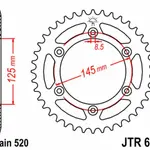 Couronne JT SPROCKETS 44 dents acier pas 520 type 698