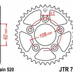 Couronne JT SPROCKETS 40 dents acier pas 520 type 701