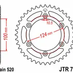 Couronne JT SPROCKETS 37 dents acier pas 520 type 735