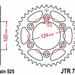 Couronne JT SPROCKETS 37 dents acier pas 525 type 745