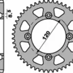 Couronne PBR 50 dents acier standard pas 428 type 798