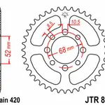 Couronne JT SPROCKETS 38 dents acier standard pas 420 type 801