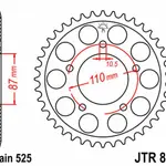 Couronne JT SPROCKETS 48 dents acier pas 525 type 807