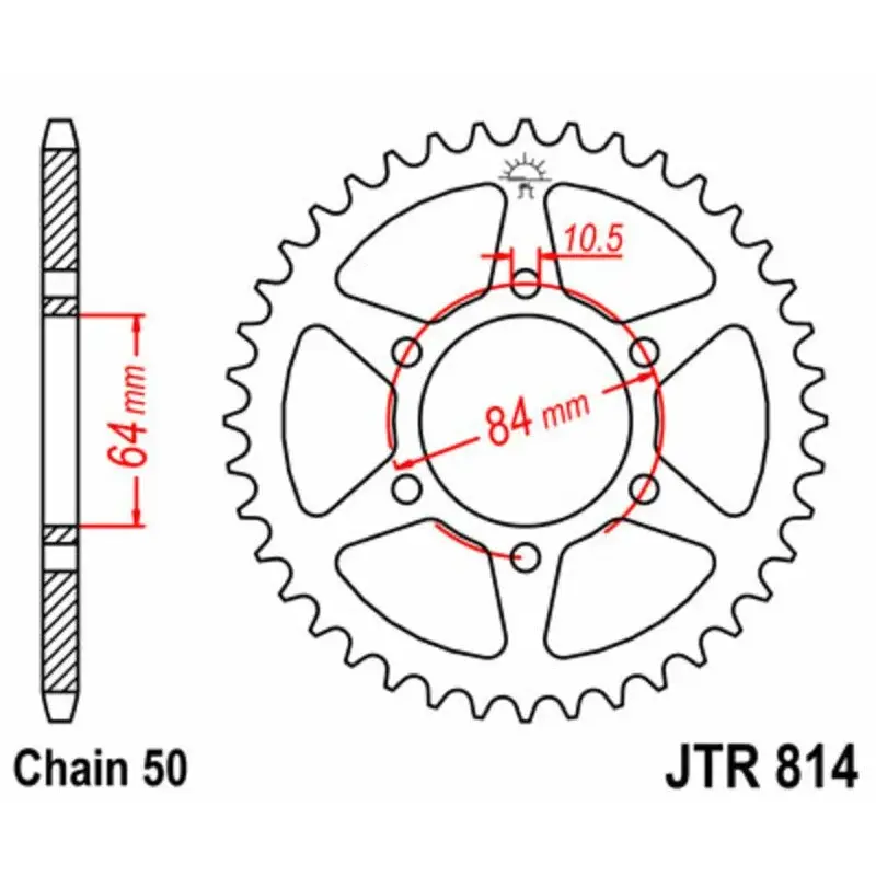 Couronne JT SPROCKETS 41 dents acier pas 530 type 814