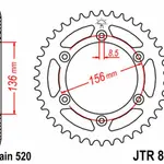 Couronne JT SPROCKETS 50 dents acier pas 520 type 822