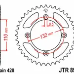 Couronne JT SPROCKETS 46 dents acier pas 428 type 895