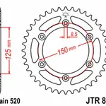 Couronne JT SPROCKETS 42 dents acier pas 520 type 897