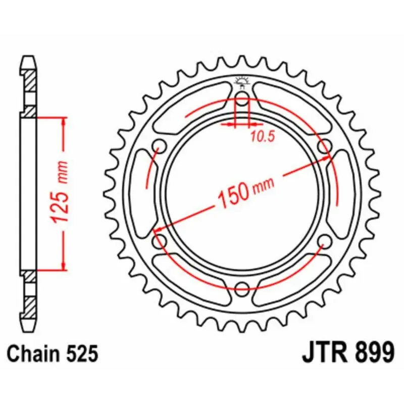 Couronne JT SPROCKETS 42 dents acier pas 525 type 899