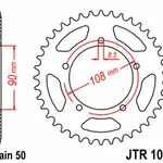 Couronne JT SPROCKETS 40 dents acier pas 530 type 1022