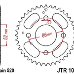 Couronne JT SPROCKETS 30 dents acier standard pas 520 type 1071