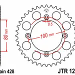 Couronne JT SPROCKETS 50 dents acier pas 428 type 1204