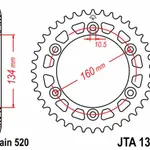 Couronne JT SPROCKETS 41 dents alu ultra-light pas 520 type 1308