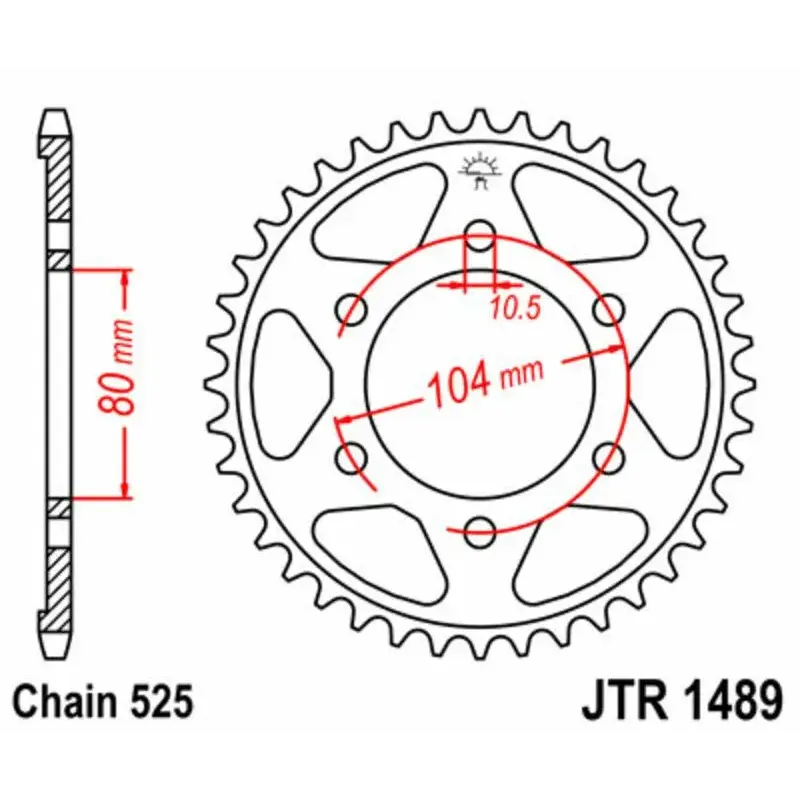 Couronne JT SPROCKETS 43 dents acier pas 525 type 1489