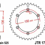 Couronne JT SPROCKETS 41 dents acier pas 525 type 1791