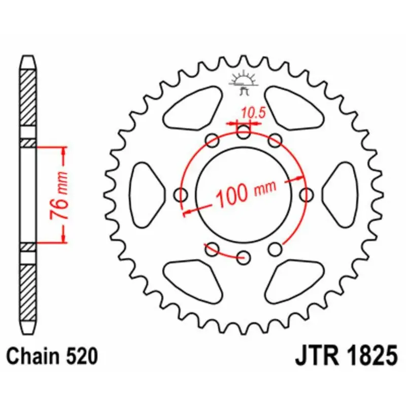 Couronne JT SPROCKETS 48 dents acier pas 520 type 1825