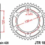Couronne JT SPROCKETS 57 dents acier pas 428 type 1847