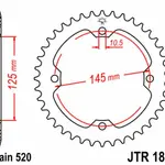 Couronne JT SPROCKETS 40 dents acier standard pas 520 type 1857