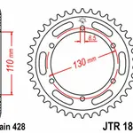 Couronne JT SPROCKETS 46 dents acier pas 428 type 1870
