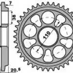 Couronne PBR 42 dents alu ultra-light anodisé dur pas 525 type 4320