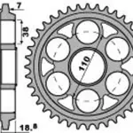 Couronne PBR 40 dents alu ultra-light anodisé dur pas 525 type 4522