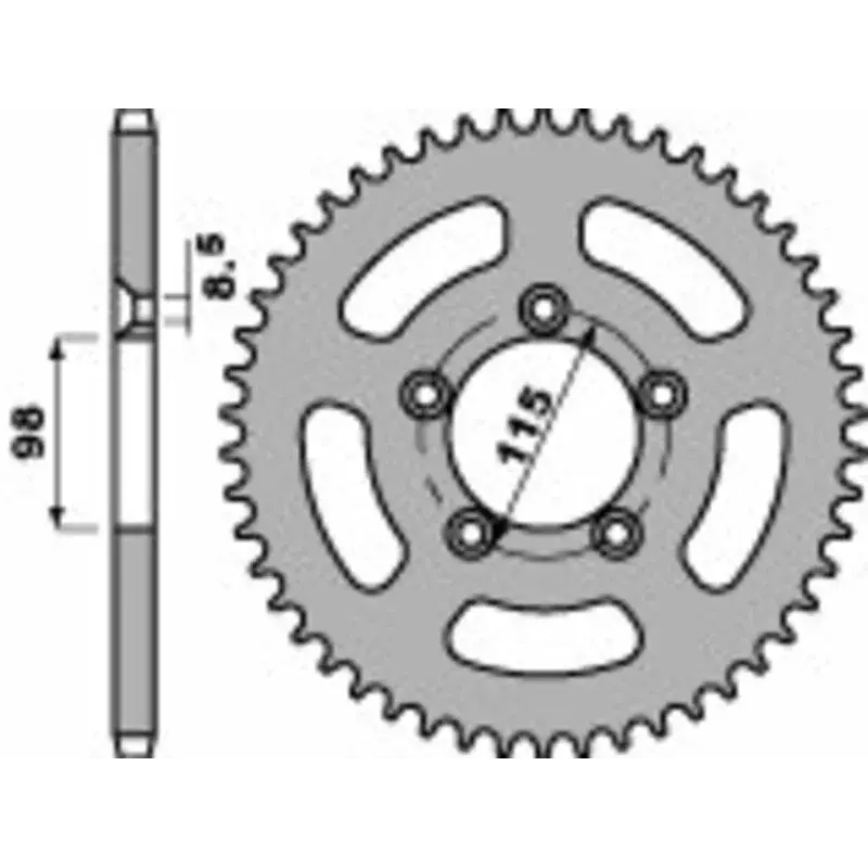 Couronne PBR 48 dents acier standard pas 420 type 4552