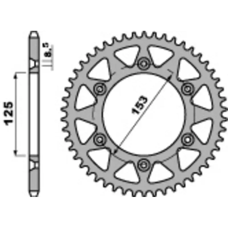 Couronne PBR 49 dents acier standard pas 520 type 289