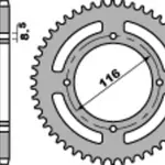 Couronne PBR 50 dents acier standard pas 420 type 467