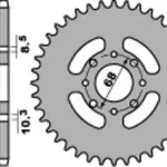 Couronne PBR 38 dents acier standard pas 520 type 801