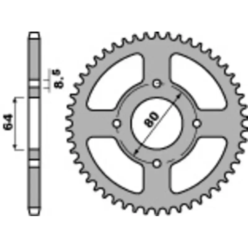 Couronne PBR 37 dents acier standard pas 420 type 834