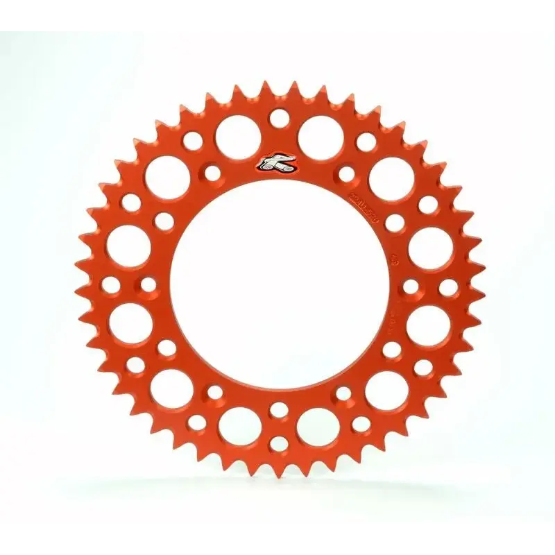 Couronne RENTHAL Ultralight™ 52 dents alu anti-boue pas 520 type 224U orange