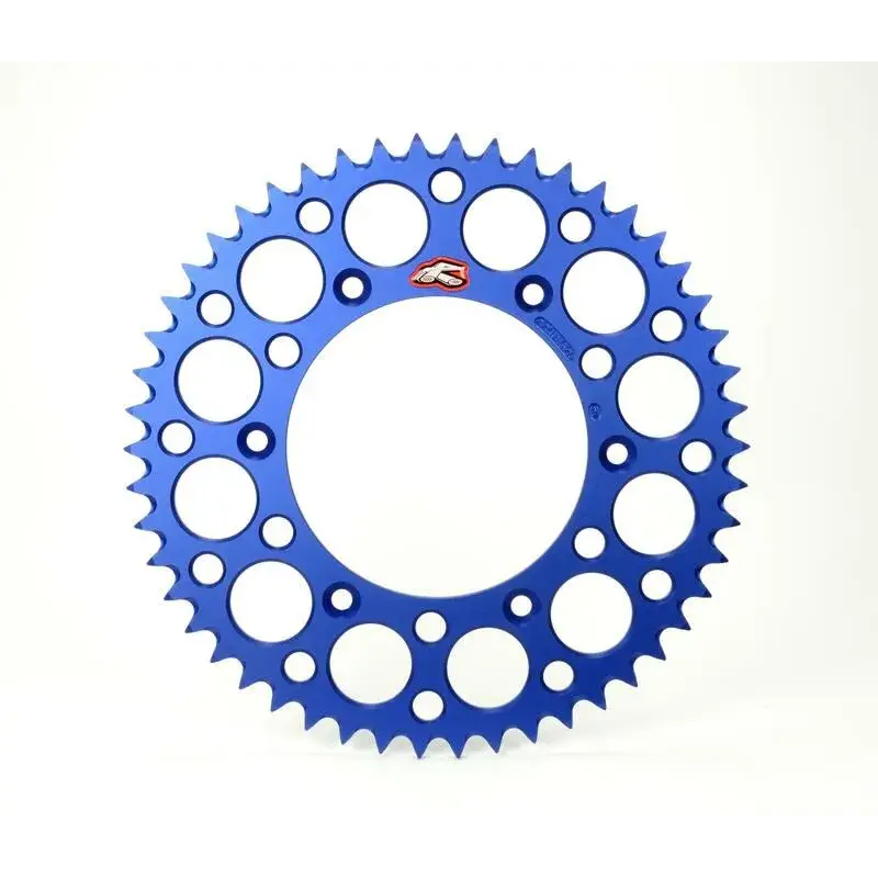 Couronne RENTHAL Ultralight™ 49 dents alu anti-boue pas 520 type 224U anodisé bleu Husqvarna