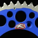 Couronne RENTHAL Twinring® 50 dents Ultra-light anti-boue anodisé dur pas 520 type 1500 bleu Yamaha