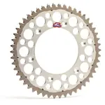 Couronne RENTHAL Twinring® 49 dents Ultra-light anti-boue anodisé dur pas 520 type 2240 argent