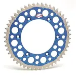 Couronne RENTHAL Twinring® 50 dents Ultra-light anti-boue anodisé dur pas 520 type 2240 bleu Husqvarna