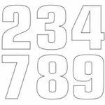 Numéro de course 1 TECNOSEL 20x13cm blanc jeu de 3