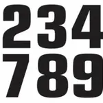 Numéro de course 1 TECNOSEL 20x13cm noir jeu de 3