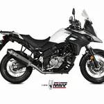 Silencieux mivv speed edge inox noir/casquette carbone suzuki dl650 v-strom