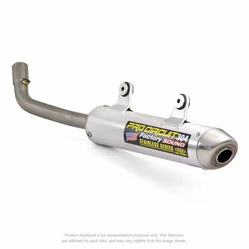 Silencieux PRO CIRCUIT 304 alu brossé/casquette inox Kawasaki KX250