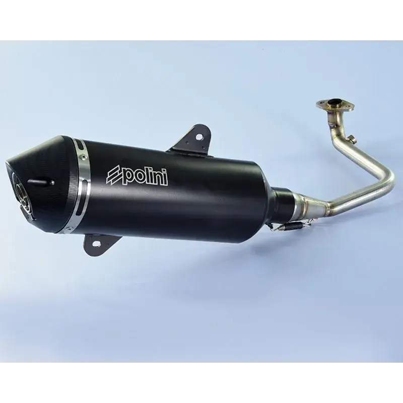 Ligne complète polini maxi-scooter inox/silencieux alu noir/casquette alu sym cruisym 125