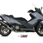 Ligne complète MIVV Speed Edge inox silencieux Steel Black/casquette carbone Kymco AK 550