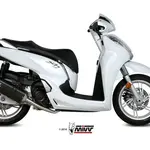 Ligne complète MIVV Speed Edge inox/silencieux Steel Black/casquette carbone Honda SH 300