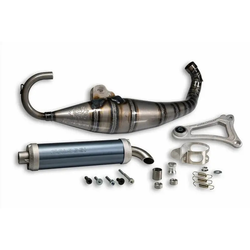 Ligne complète MALOSSI Scooter Racing MHR Team acier/silencieux aluminium Nitro Bleu