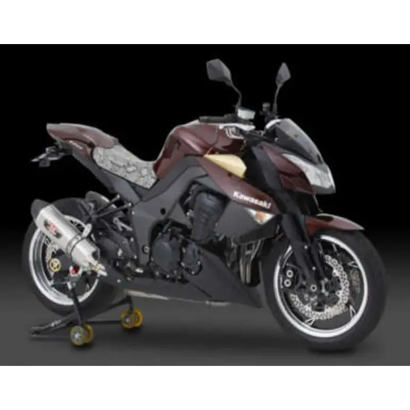 SILENCIEUX DROIT R77-J INOX / CASQUETTE CARBONE YOSHIMURA POUR KAWASAKI