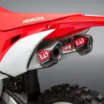 Ligne complète YOSHIMURA RS-9E inox/silencieux double inox/casquette carbone Honda CRF250R