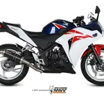 Silencieux MIVV GP inox brossé noir/casquette inox Honda CBR250R