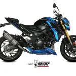 Silencieux MIVV Suono inox noir/casquette carbone Suzuki GSX-S750