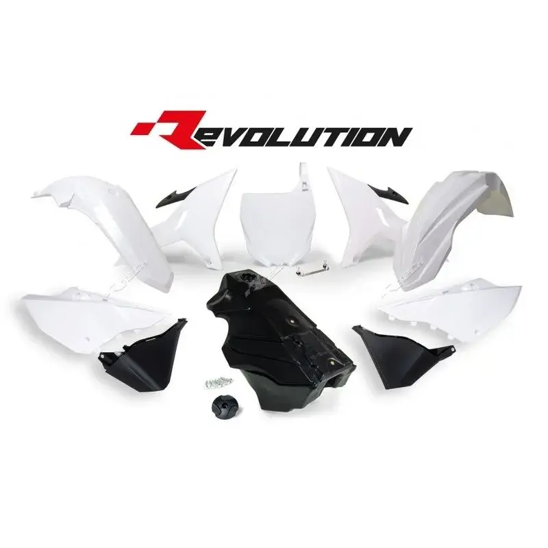 Kit plastique RACETECH Revolution + réservoir blanc/noir Yamaha YZ125/250
