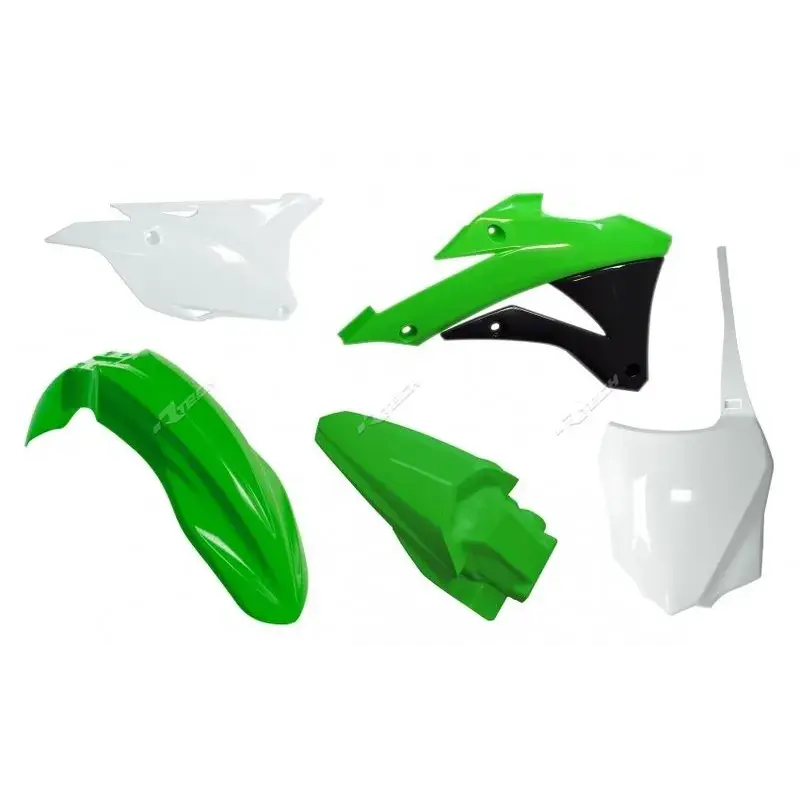 Kit plastique RACETECH couleur origine vert/blanc Kawasaki KX85