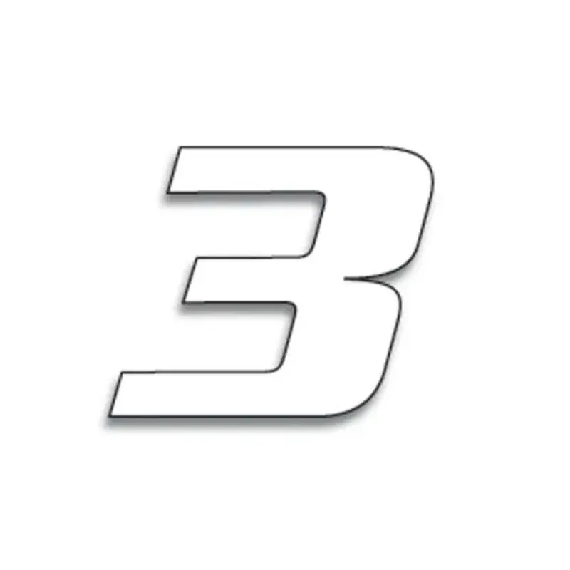 Numéro de course 3 BLACKBIRD 20x25cm blanc