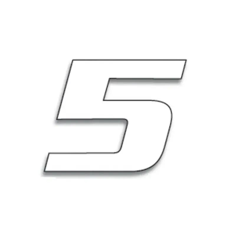 Numéro de course 5 BLACKBIRD 20x25cm blanc